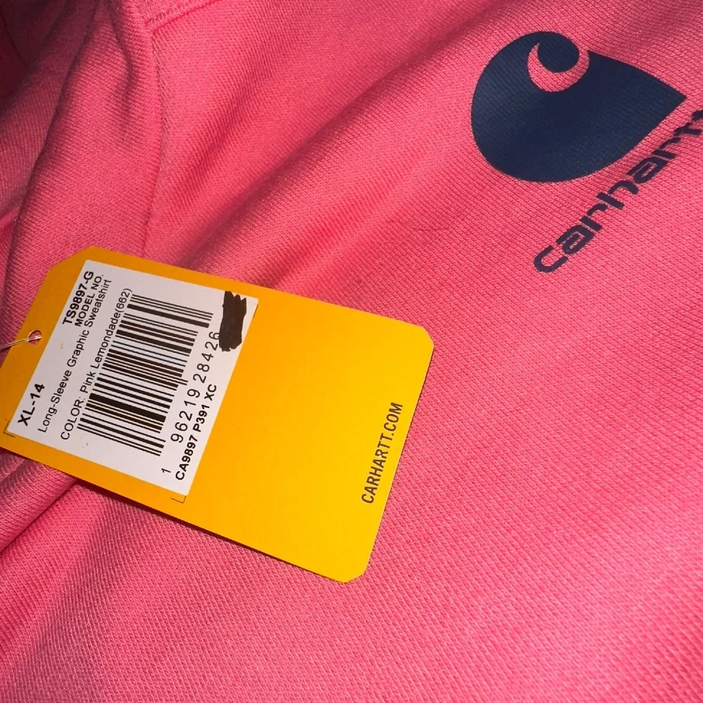 NWT Girls size XL-14 Carhartt Hoodie - Picture 4 of 5